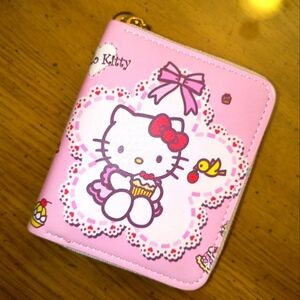 Women’s Cute Hello Kitty with Bow and Cupcake Pink Wallet